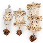 Wontee Bird Toys 3 Pack Parrot Foraging Hanging Toys Sola Ball Natural Nuts - Image 7