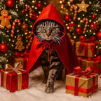 Red Cat Cloak with Hood for Indoor Cats, Funny Superhero Cosplay Halloween - Image 2
