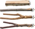 BILLIOTEAM 4 Pack Natural Wood Bird Perch Parrot Stand Branches Fork Toys by Unknown