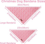 Valentine Triangle Pink Heart Bandana, Cotton Kerchief - Image 4