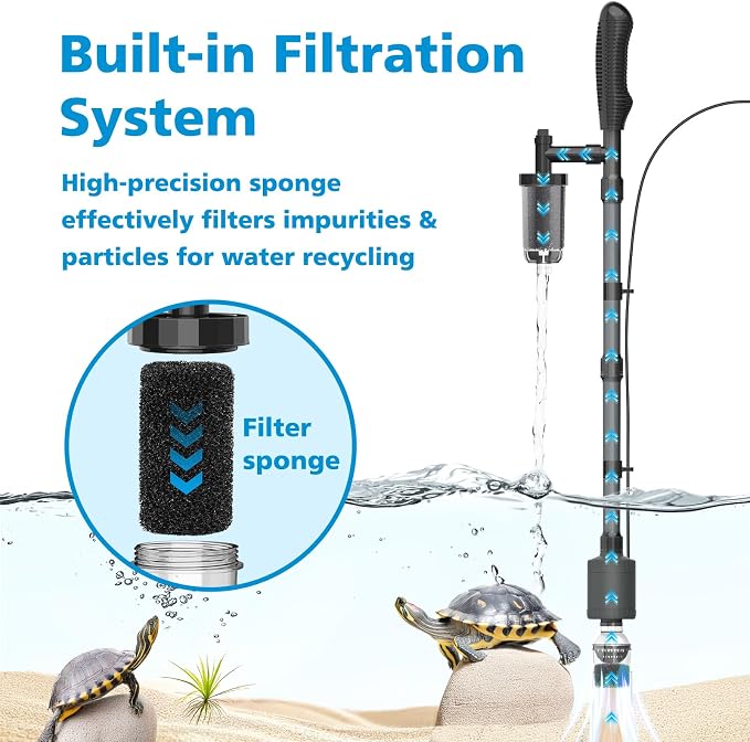 fishkeeper Aquarium Vacuum Gravel Cleaner, 25W 6 in 1 Multifunction Fish Tank - Image 5