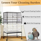 Daoeny Large Bird Cage Cover, Bird Cage Seed Catcher, Adjustable Soft Nylon - Image 2