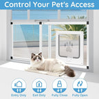 Sliding Cat Door for Window, Fits 28.5"-32" Width Window, 2-Min Install | - Image 2