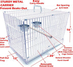Collapsable Bird, Rabbit and Cat Carrier Travel Vet Carrier Cage - Image 2