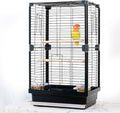 25 inch Bird Cage, Portable Travel Parrot Cage, Double-Layer Parakeet Cage by JOUSONTY