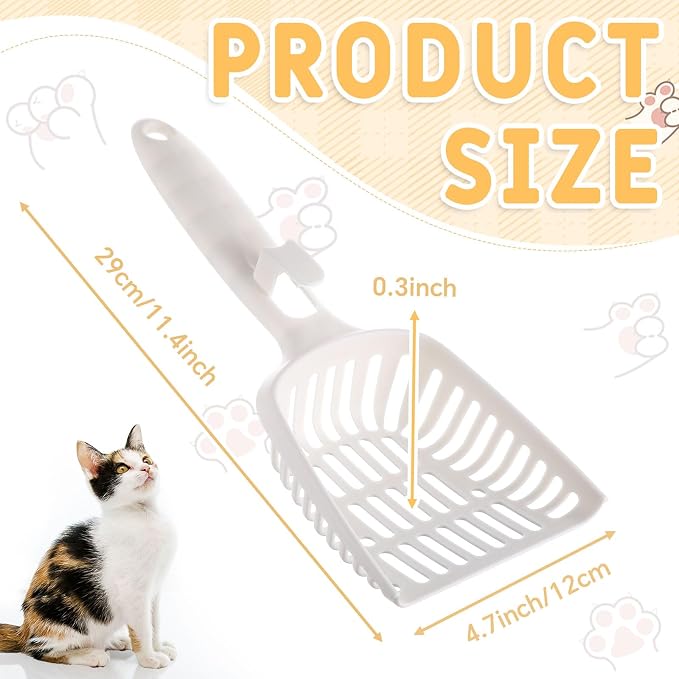 24 Pieces Litter Scoop Bulk for Cats Plastic Pet Kitty Litter Scooper Durable - Image 2