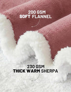 Mewaii Wearable Blanket Hoodie for Adults, Warm Sherpa & Soft Flannel Long - Image 4
