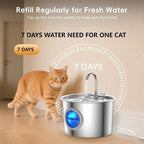 Cat Water Fountain Advanced 304 Stainless Steel 2.2L/74oz - Image 2