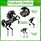 Horse Metal Garden Stakes Yard Decor, Lawn Ornaments Outdoor, Yard Art - Image 3