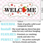 Welcome Sign for Front Door, Welcome Decor Wooden Hanging Sign for Girl Room - Image 2