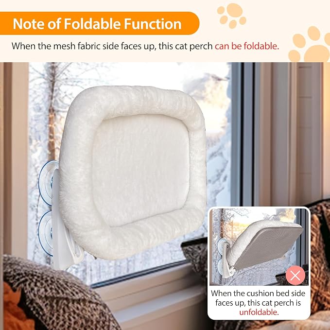 L&W BROS. 2PC Cat Window Perch Cushion Bed Cat Hammock - Image 4