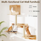 Wall Mounted Cat Tree 47” Tall, Cat Activity Tree Tower Set: Scratching Post - Image 5