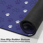 Dog Food Mat, Absorbent Water Bowl Mats Cat Pet Feeding Placemats Dark Blue 12 - Image 3