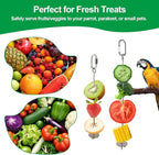 3 Pcs Bird Cage Food Holder Stainless Steel Parrot Fruit & Vegetable Skewer - Image 5