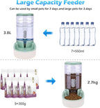 Automatic Dog Cat Feeder and Water Dispenser Gravity Food Feeder and Waterer Set - Image 2