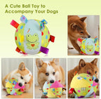 Dog Squeaky Plush Toy with Straps, 6-Inch Soft Stuffed Ball with Cotton - Image 7