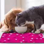 Dog Food Mat, Absorbent Water Bowl Mats Cat Pet Feeding Placemats Pink 17 * 30 - Image 7