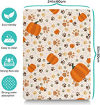 Fall Pumpkin Dog Food & Water Mat, Paw Prints Autumn Pet Feeding Mat - Image 4