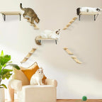 Cat Climbing Stair Shelf, Wall Mounted Ladder 2PCS 4 Steps Reversible Left & - Image 9