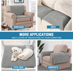 H.VERSAILTEX Plush Chenille Couch Armrest Cover 2 Packs Thick and Soft Sofa - Image 5