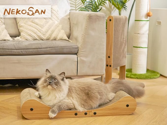 Nekosan Cat Scratcher Cardboard Bed, 27.5" Extra Large Cat Scratch Sofa Bed - Image 6