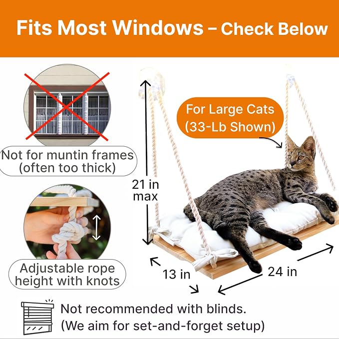 Large Cat Window Perch with Industrial-Grade Suction Cups - Image 6