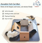 Cat Toys Tunnel for Indoor Cats, 4-Way Felt Cat Tunnel Play Mat - Image 3
