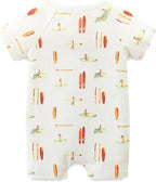Unisex Summer Trendy 2-Pack Rompers Short Sleeve Zipped Bodysuit Infant Cotton - Image 6