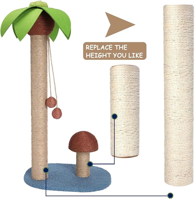 PowerKing Natural Sisal Replacement Scratching Post, 4 Pieces M8 Cat Scratch - Image 6