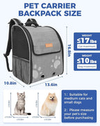 Cat Carrier Backpacks for Kitty Small Dog up to 15 lbs, Lightweight and - Image 2