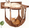 JSPYFITS Wooden Cat Wall Hammock, 18.9 x 12.6 Inch Double Layer Cat Furniture by JSPYFITS