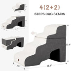 Dog Stairs for High Beds with Tunnel, 4-Step Dog Steps for Small Dogs and Cats - Image 2