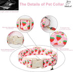 Cute Spring/Summer Dog Collar, Adjustable Pink Strawberry Dog Collars - Image 4