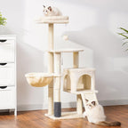 Heybly Cat Tree with Cat Self Groomer Brush, Cat Tower Condo - Image 8