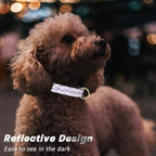 Reflective Dog Collar for Medium Dogs, Cute Flower Theme Adjustable Heavy-Duty - Image 3