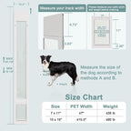 Doggie Door Insert for Sliding Glass Doors, Adjustable Height 76 1/8"-80 7/8" - Image 2