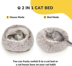 CATISM Plush Hooded Cat Bed, Calming Nest, Self-Warming Cave, Cozy Pod - Image 3