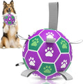 Diman Dog Balls with Nylon Straps, Puppy Soccer Ball by KeepYourDogsHappy