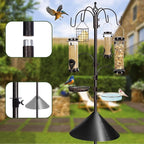 6-Hook Bird Feeding Station Kit Wild Bird Feeder Stand Pole, Mesh Tray and - Image 4