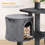 BestPet | 36" Cat Tree Tower | Light Gray | Sturdy Multi-Level Cat Tree - Image 7