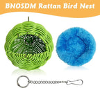 BNOSDM Rattan Parrot Nesting House Bird Nest Parakeet Hanging Swing Soft - Image 7