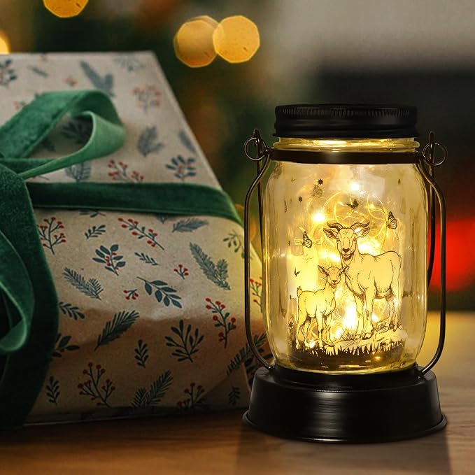 Goat Gifts for Women/Men Goat Solar Lanterns Mom Birthday Animal Lovers Lantern - Image 2
