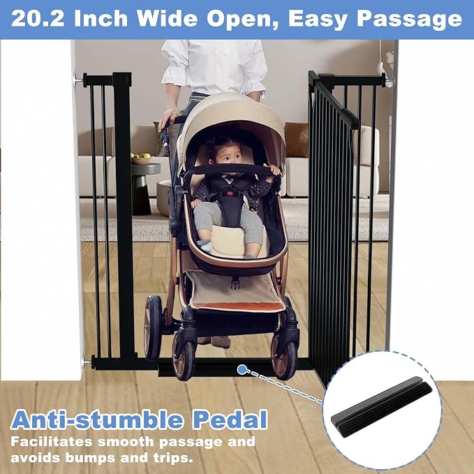40.5" Extra Tall Baby Gate for Stairs, 40.5"-54.7" Extra Wide Large Dog Pet - Image 5