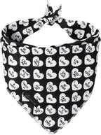 ARING PET Valentine's Day Dog Bandana, Cute Black White Pet Bandanas Scarf by ARINGPET