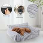 Cute Dog Cat Couch for Medium Large Dogs, Fluffy Pet Sofa Dog Couch Bed - Image 7
