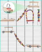 5in1 Bird Parakeet Toys, Detachable Birdie Perches Platform Swing - Image 3