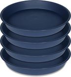4 Pack of 14 inch Plant Saucers Bird Bath Bow Round, Plastic Plant Saucer Tray by Bleuhome