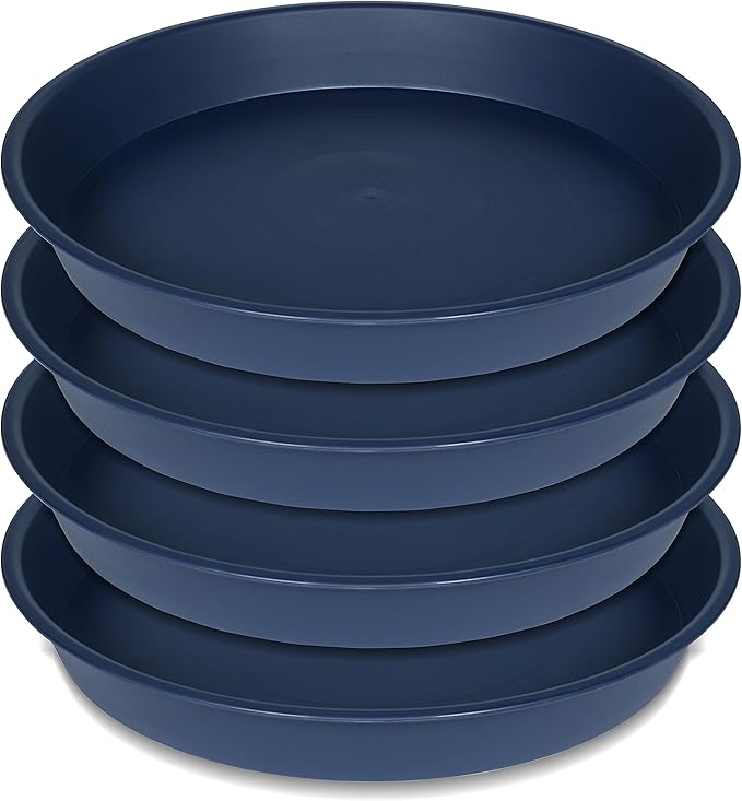 4 Pack of 16 17 inch Plant Saucer, 2.3" Depth, Heavy Duty Deep Plant Trays by Bleuhome