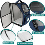 PetAmi Dog Backpack Carrier for Small Large Cat, Ventilated Pet Hiking Backpack - Image 4