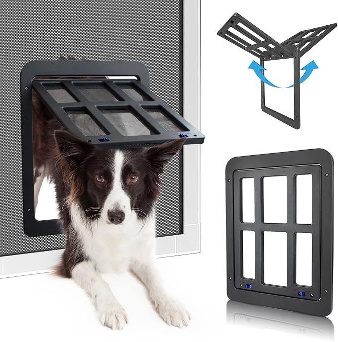 PETLESO Dog Door for Sliding Door, Lockable Dog Screen Door by PETLESO